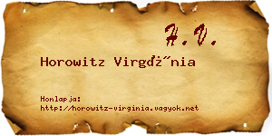 Horowitz Virgínia névjegykártya